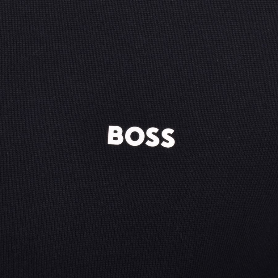 Image number 3 for BOSS Ever X Knit Polo Jumper Navy