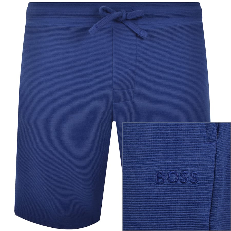 Image number 1 for BOSS Rib Shorts Medium Blue