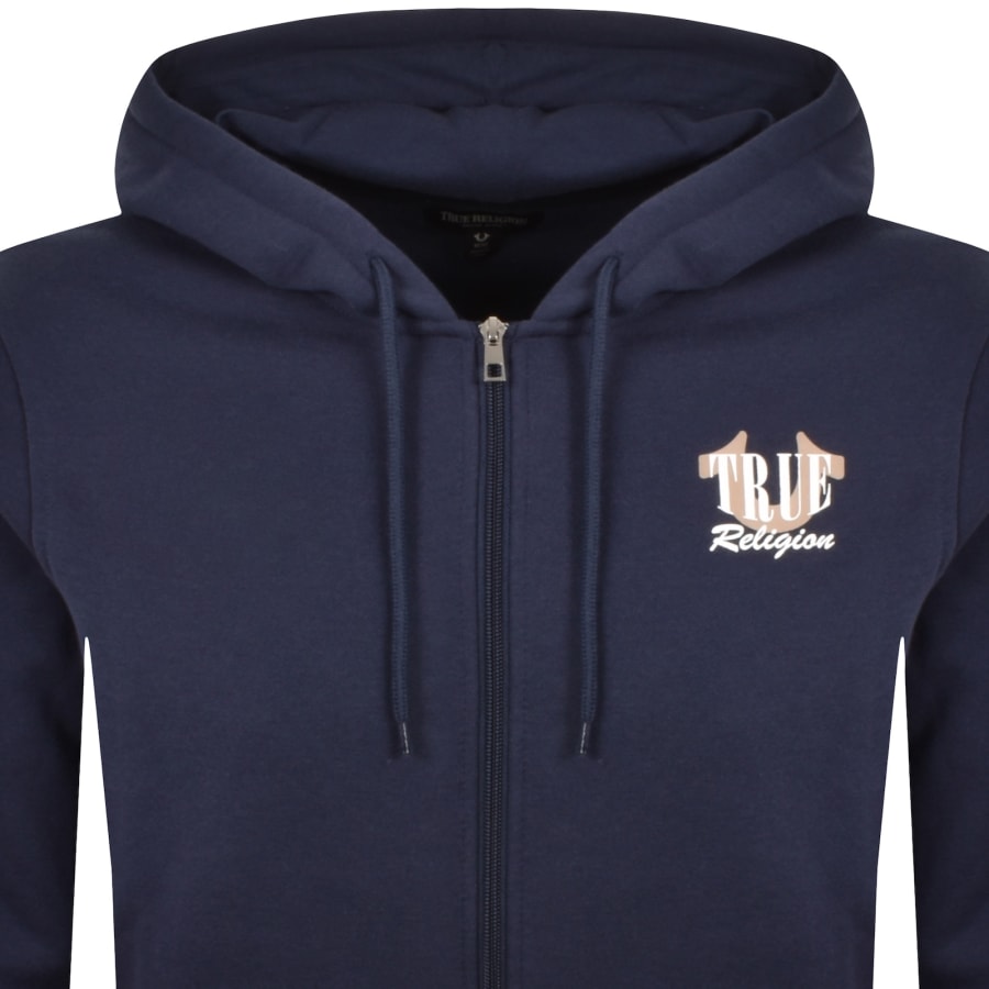 Image number 3 for True Religion Buddha Full Zip Hoodie Blue
