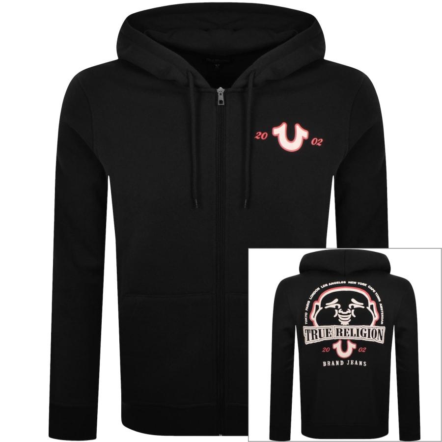 Image number 1 for True Religion Sunrise Buddha Zip Hoodie Black