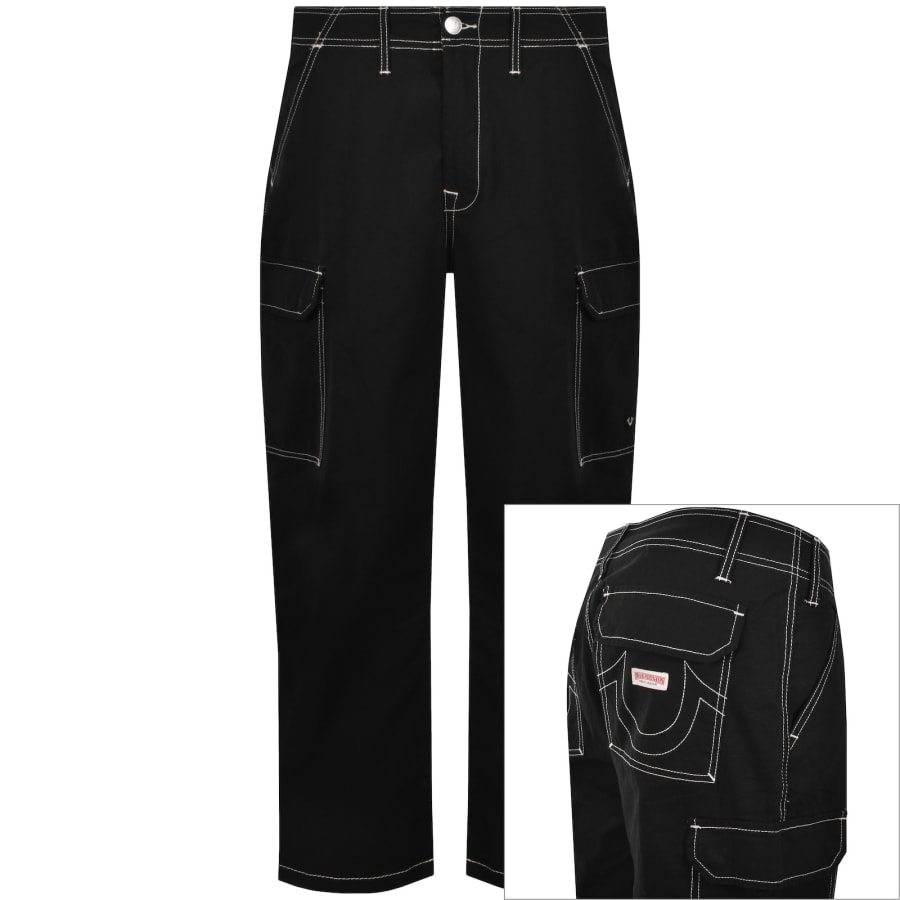 Image number 1 for True Religion Ripstop Cargo Trousers Jet Black