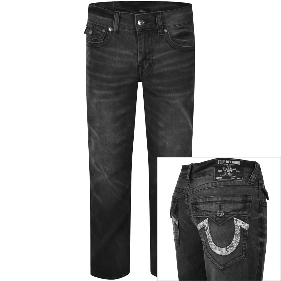 Image number 1 for True Religion Ricky Relaxed Straight Jeans Grey