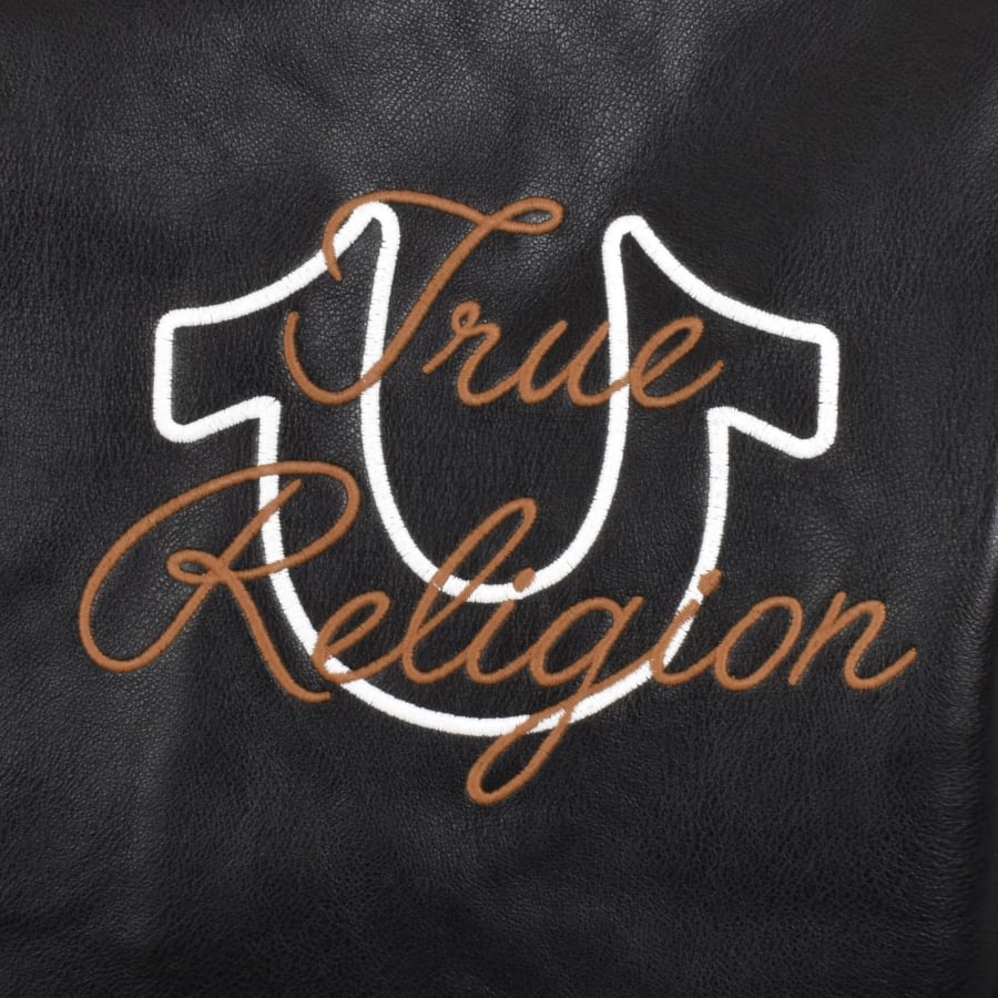 Image number 3 for True Religion Retro Varsity Jacket Jet Black