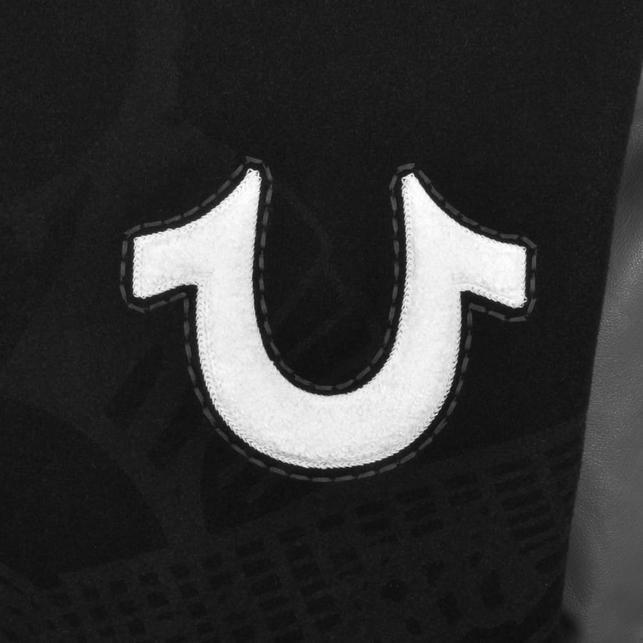 Image number 3 for True Religion Boxy Varsity Jacket Jet Black