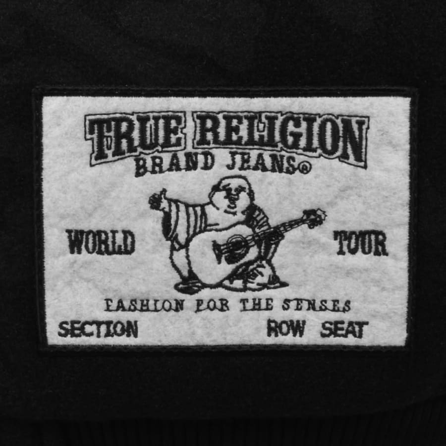 Image number 4 for True Religion Boxy Varsity Jacket Jet Black