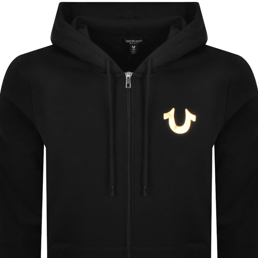 Image number 3 for True Religion Big HS Foil Zip Hoodie Black