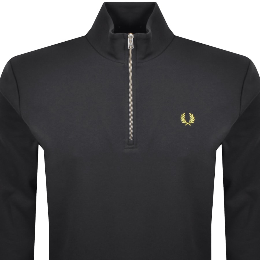 Image number 2 for Fred Perry Half Zip Sweatshirt Grey