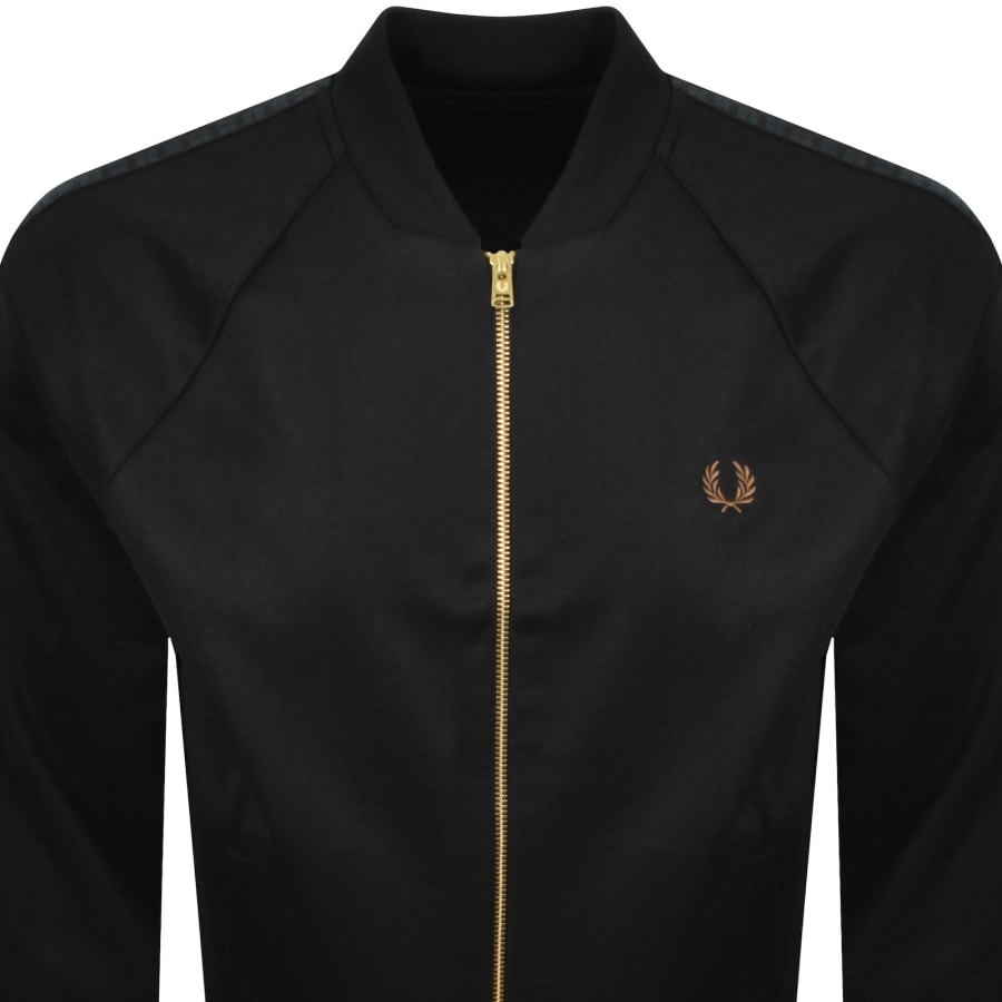 Image number 3 for Fred Perry Tartan Taped Track Top Black