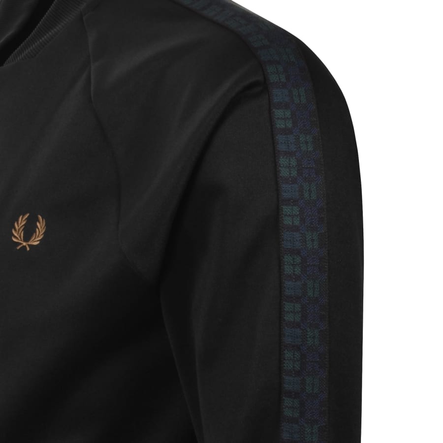 Image number 5 for Fred Perry Tartan Taped Track Top Black