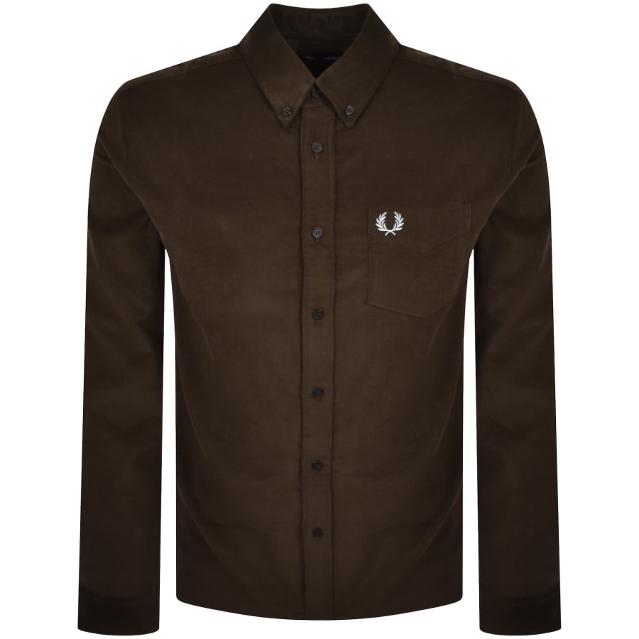 Image number 1 for Fred Perry Needle Corduroy Shirt Brown