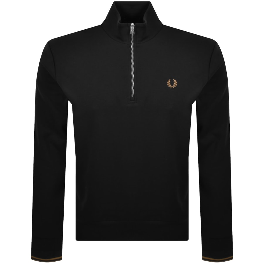 Image number 1 for Fred Perry Half Zip Sweatshirt Black