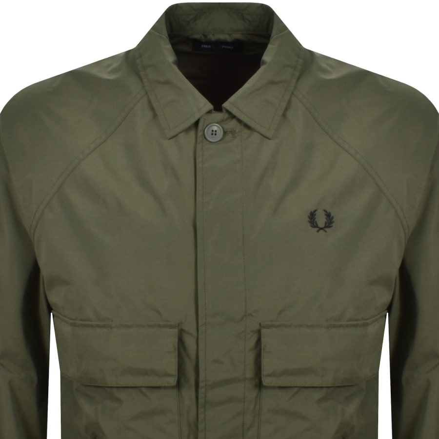 Image number 2 for Fred Perry Raglan Utility Overshirt Green