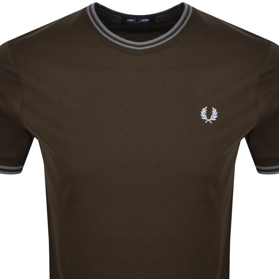 Image number 2 for Fred Perry Twin Tipped T Shirt Brown