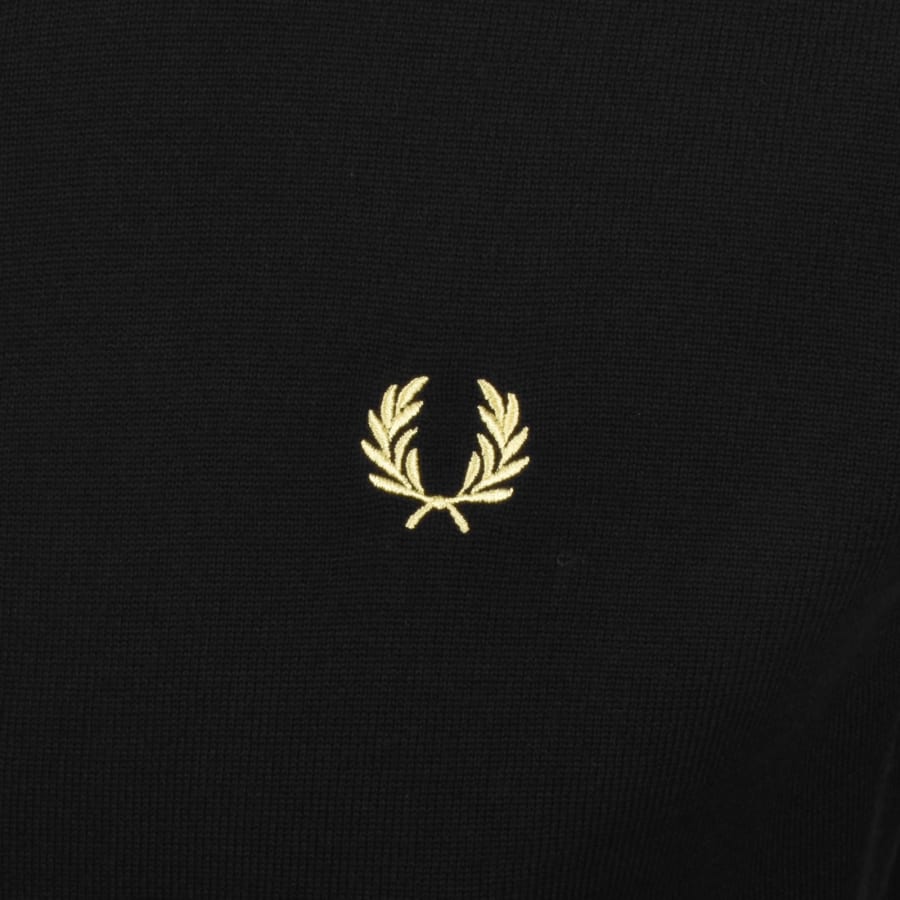 Image number 3 for Fred Perry Long Sleeve Knit Polo Black