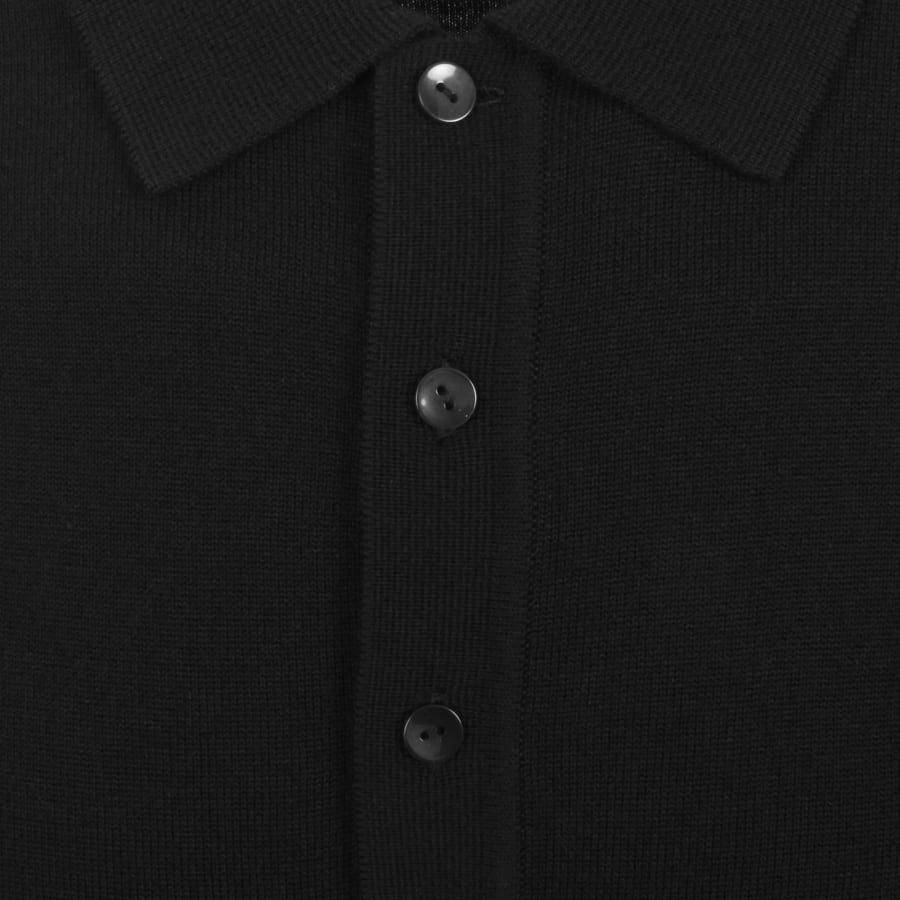 Image number 4 for Fred Perry Long Sleeve Knit Polo Black