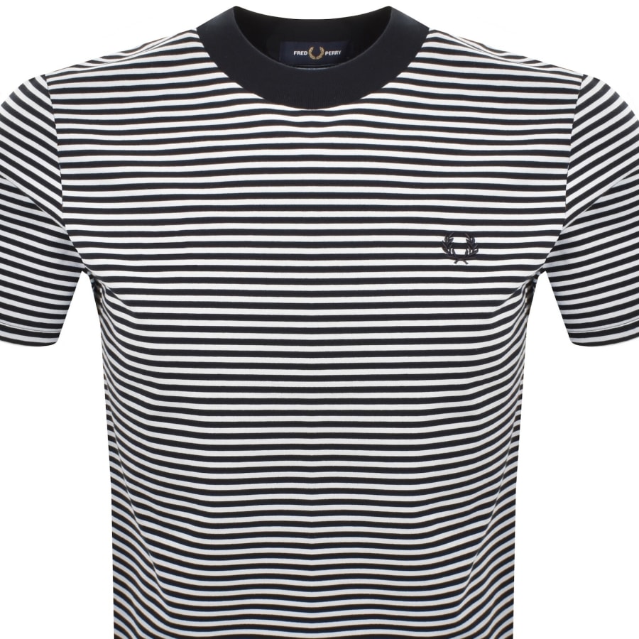 Image number 2 for Fred Perry Fine Stripe T Shirt Navy