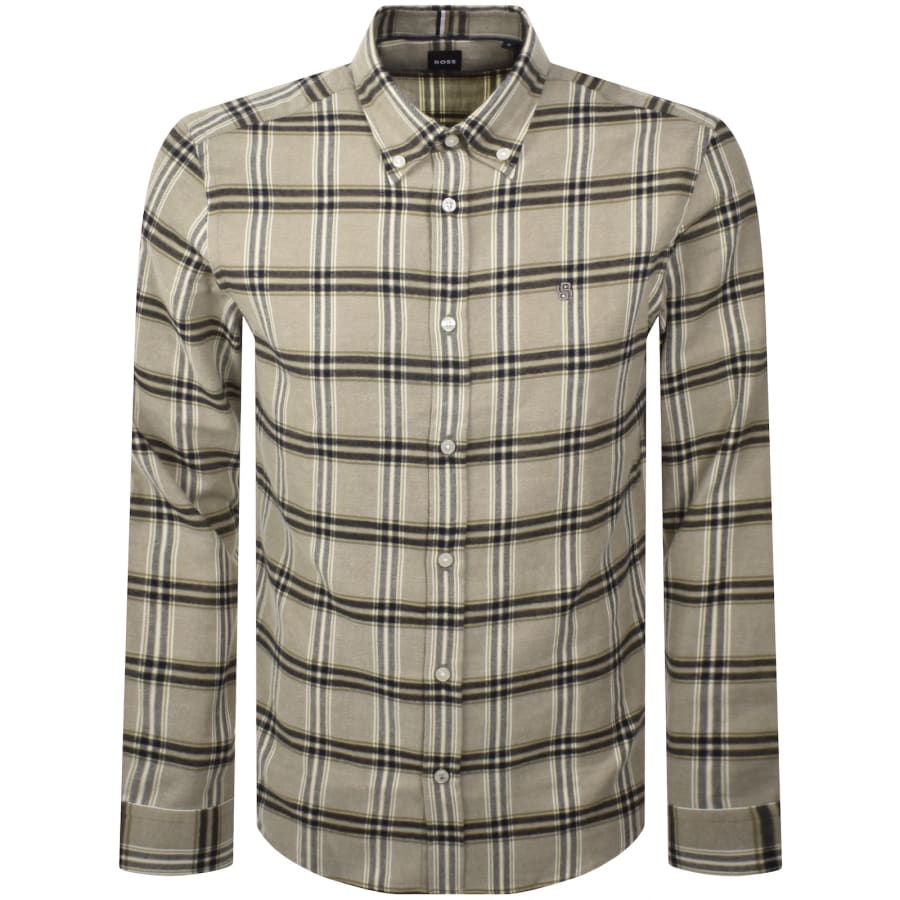 Image number 1 for BOSS Liam Check Shirt Brown