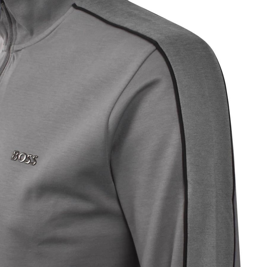 Image number 5 for BOSS Lounge Quarter Zip Sweatshirt Grey