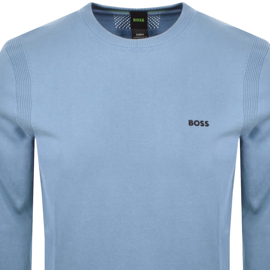 Image number 2 for BOSS Ever X Crew Neck Jumper Blue