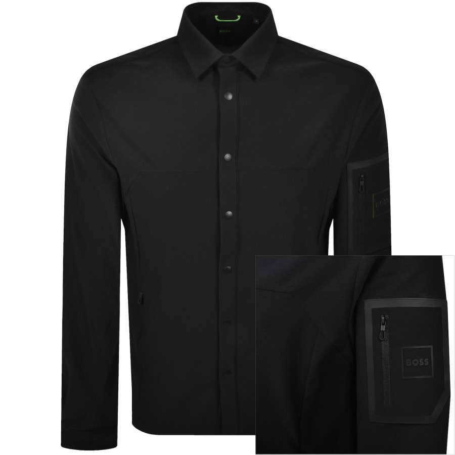 Image number 1 for BOSS Tour Waffle Overshirt Black