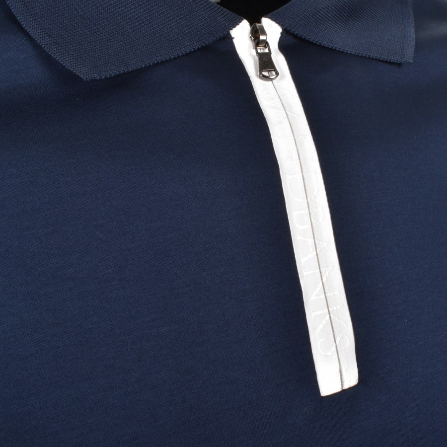 Image number 5 for Sandbanks Silicone Zip Polo Shirt Navy