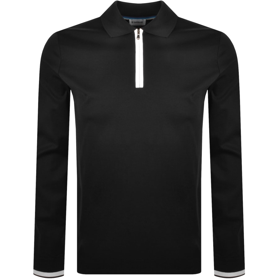 Image number 2 for Sandbanks Silicone Zip Polo Shirt Black
