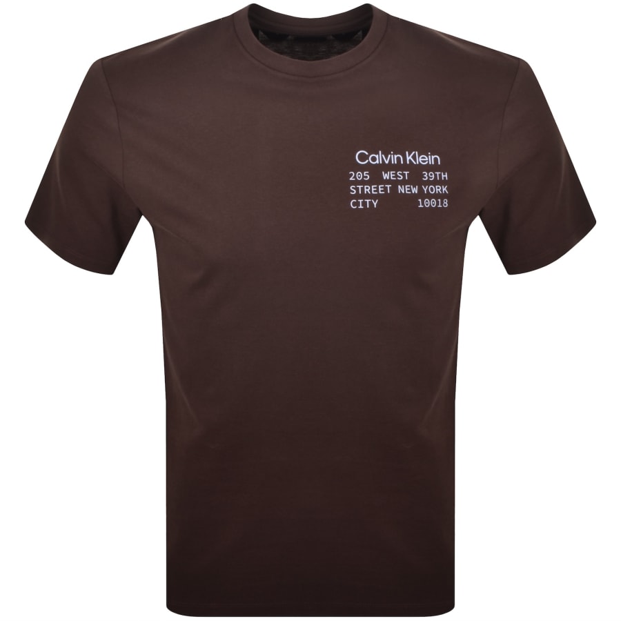 Image number 2 for Calvin Klein Jeans Graphic T Shirt Rich Brown