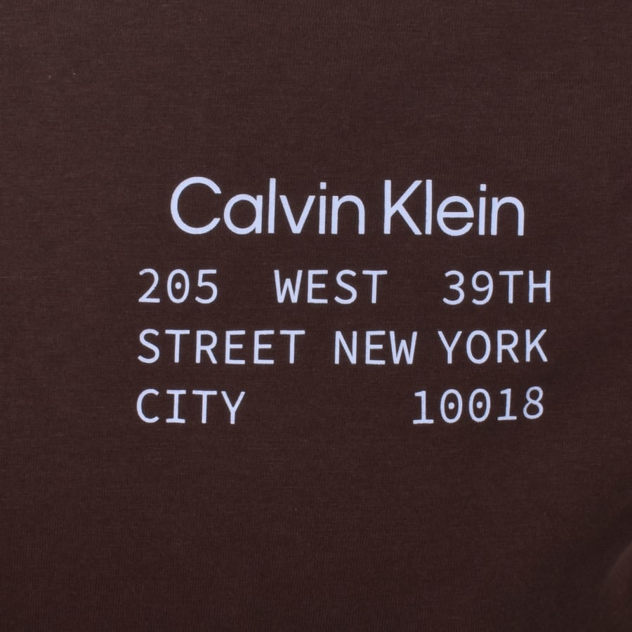 Image number 4 for Calvin Klein Jeans Graphic T Shirt Rich Brown