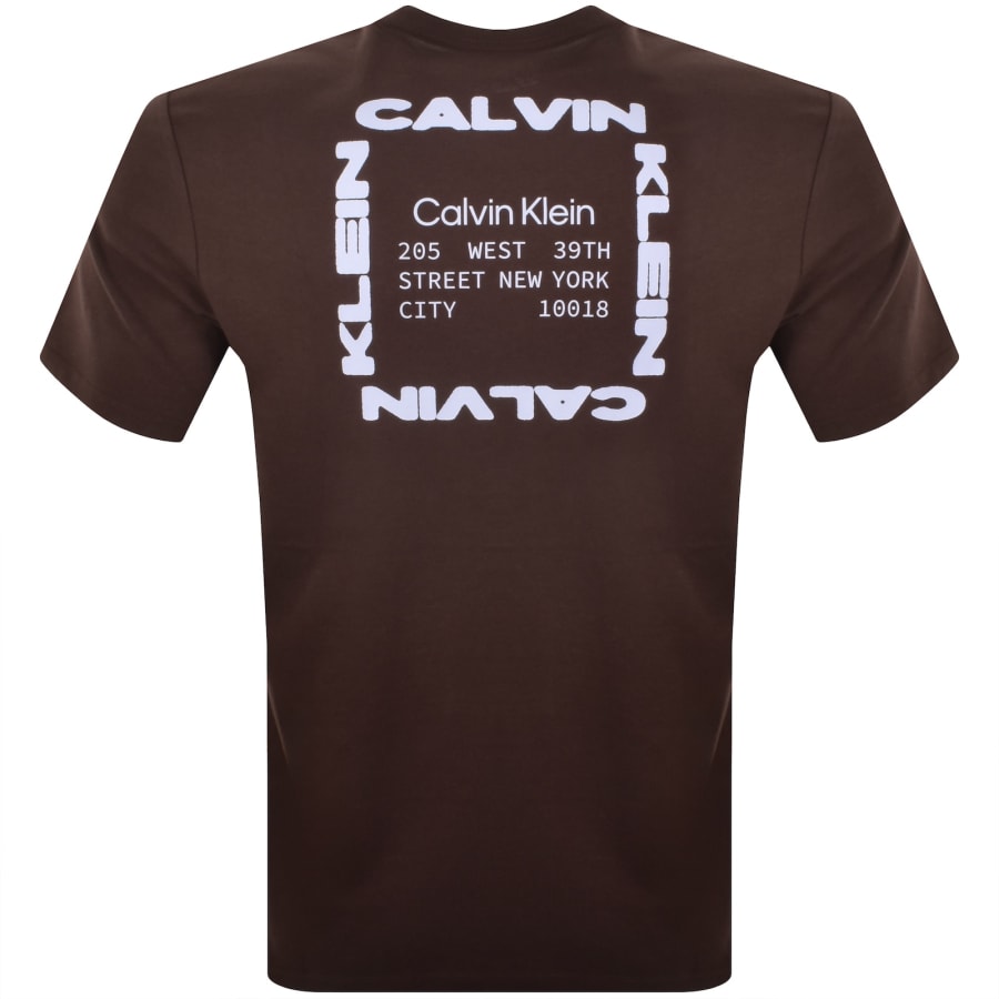 Image number 5 for Calvin Klein Jeans Graphic T Shirt Rich Brown