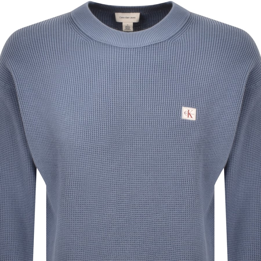 Image number 2 for Calvin Klein Jeans Waffle Jumper Blue