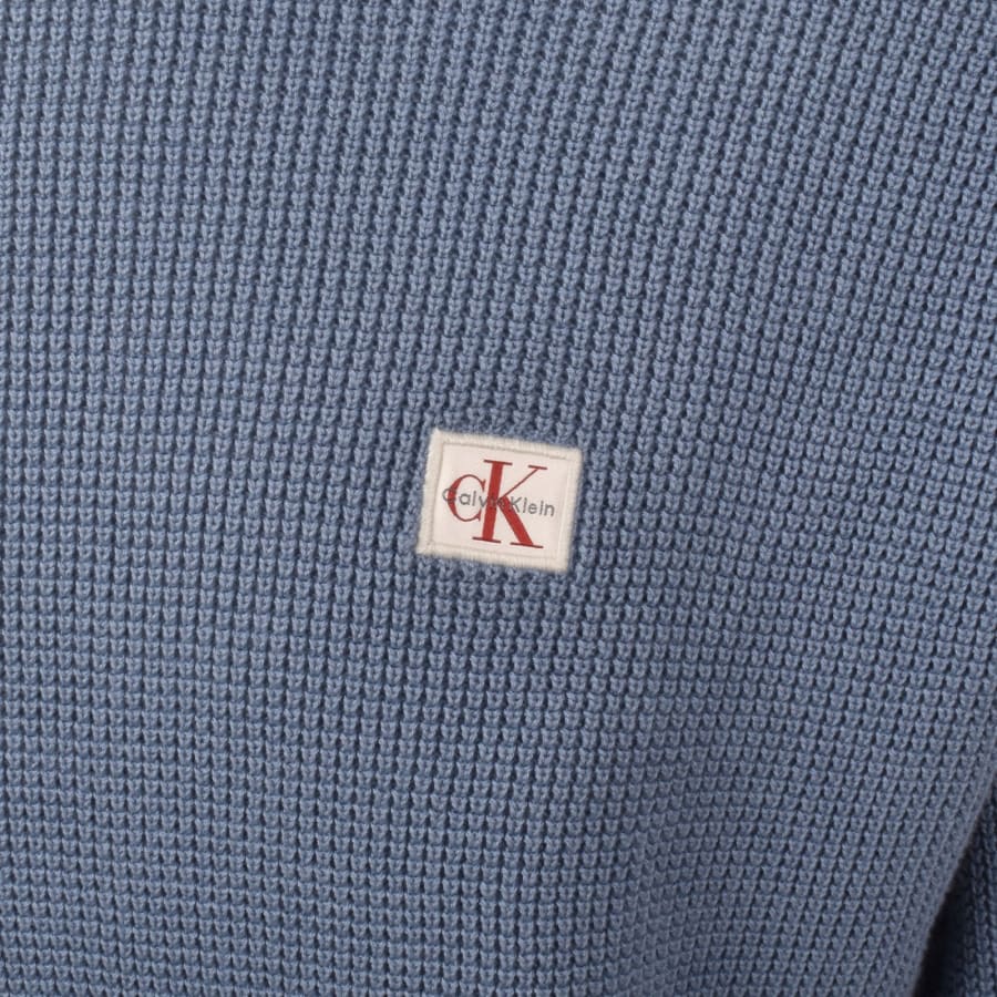 Image number 3 for Calvin Klein Jeans Waffle Jumper Blue