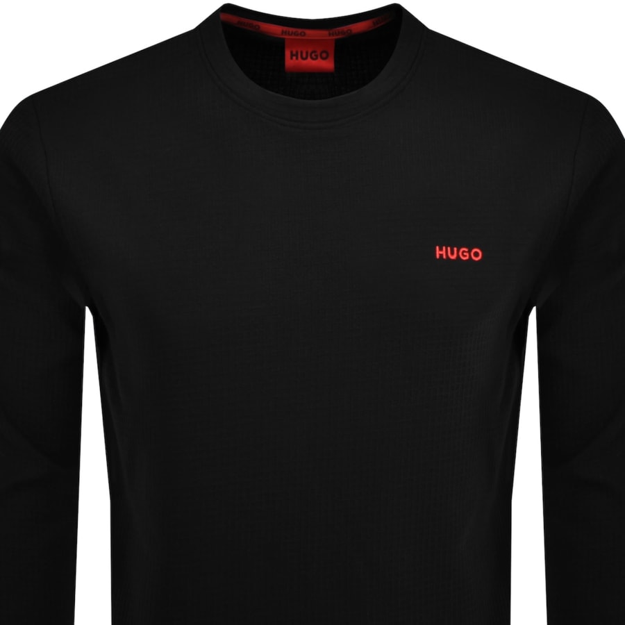 Image number 2 for HUGO Austin Long Sleeved T Shirt Black
