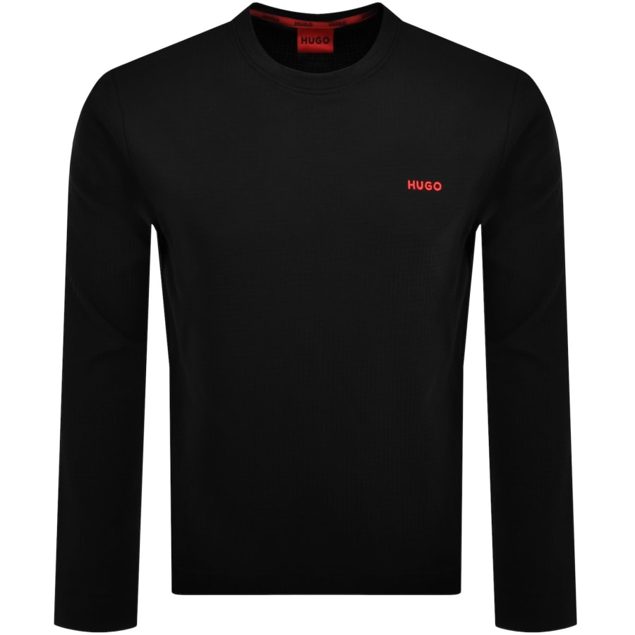 Image number 1 for HUGO Austin Long Sleeved T Shirt Black