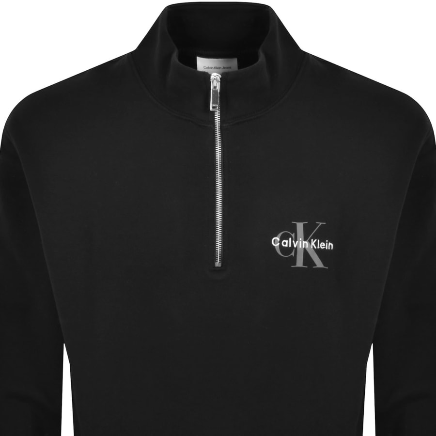 Image number 2 for Calvin Klein Jeans Half Zip Sweatshirt Black