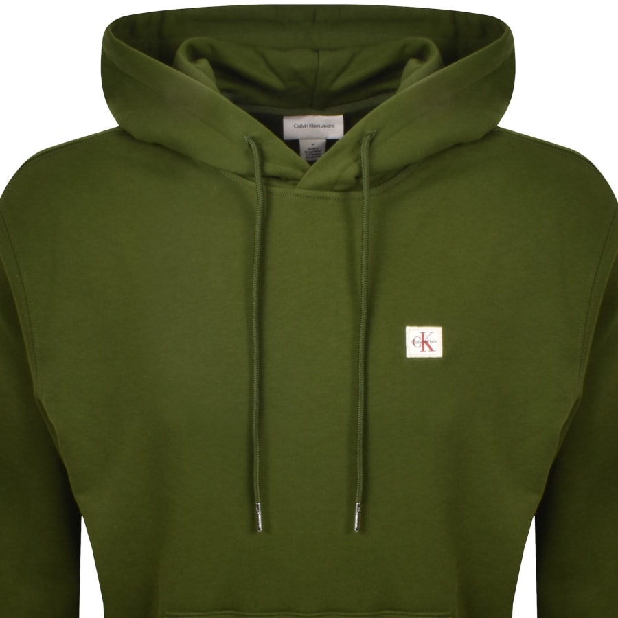 Image number 2 for Calvin Klein Jeans Badge Hoodie Green