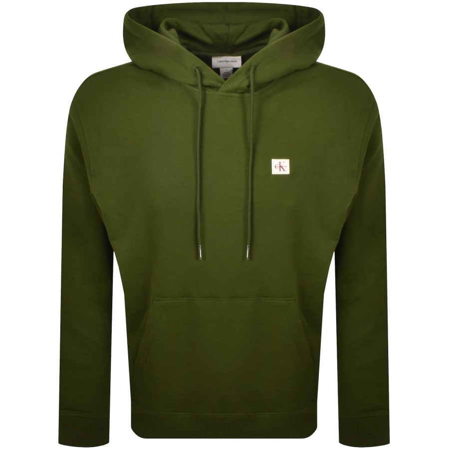 Image number 1 for Calvin Klein Jeans Badge Hoodie Green
