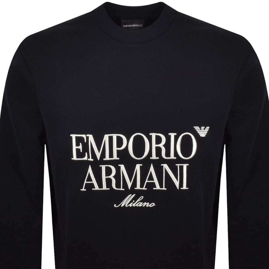 Image number 2 for Emporio Armani Logo Sweatshirt Blue Navy