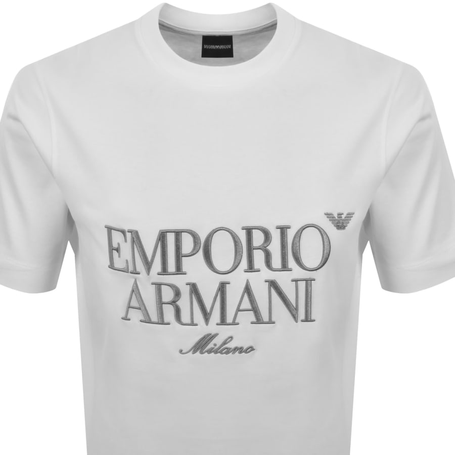 Image number 2 for Emporio Armani Crew Neck Logo T Shirt Off White