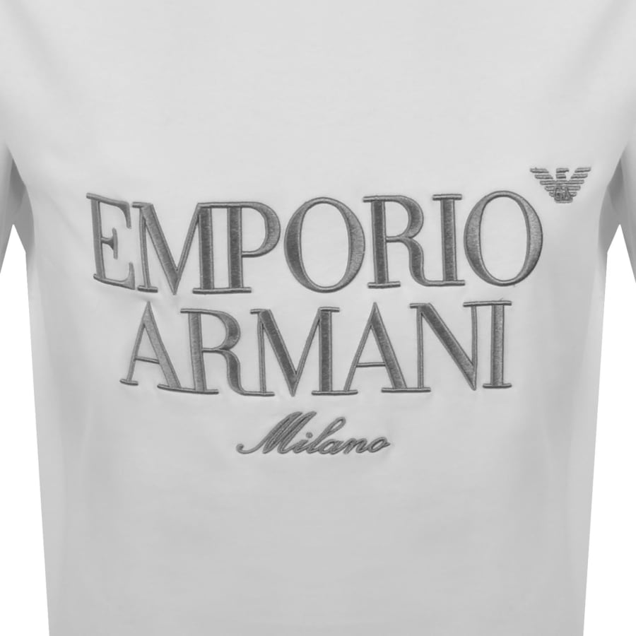 Image number 3 for Emporio Armani Crew Neck Logo T Shirt Off White