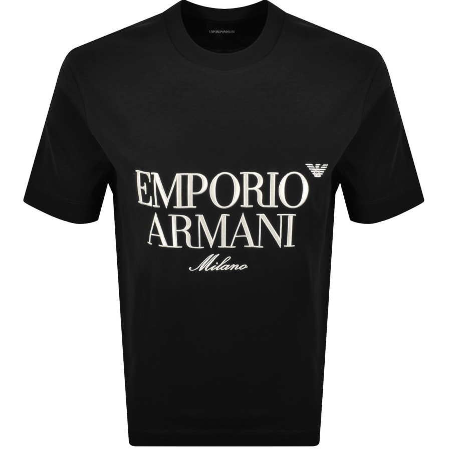 Image number 1 for Emporio Armani Crew Neck Logo T Shirt Blue Navy