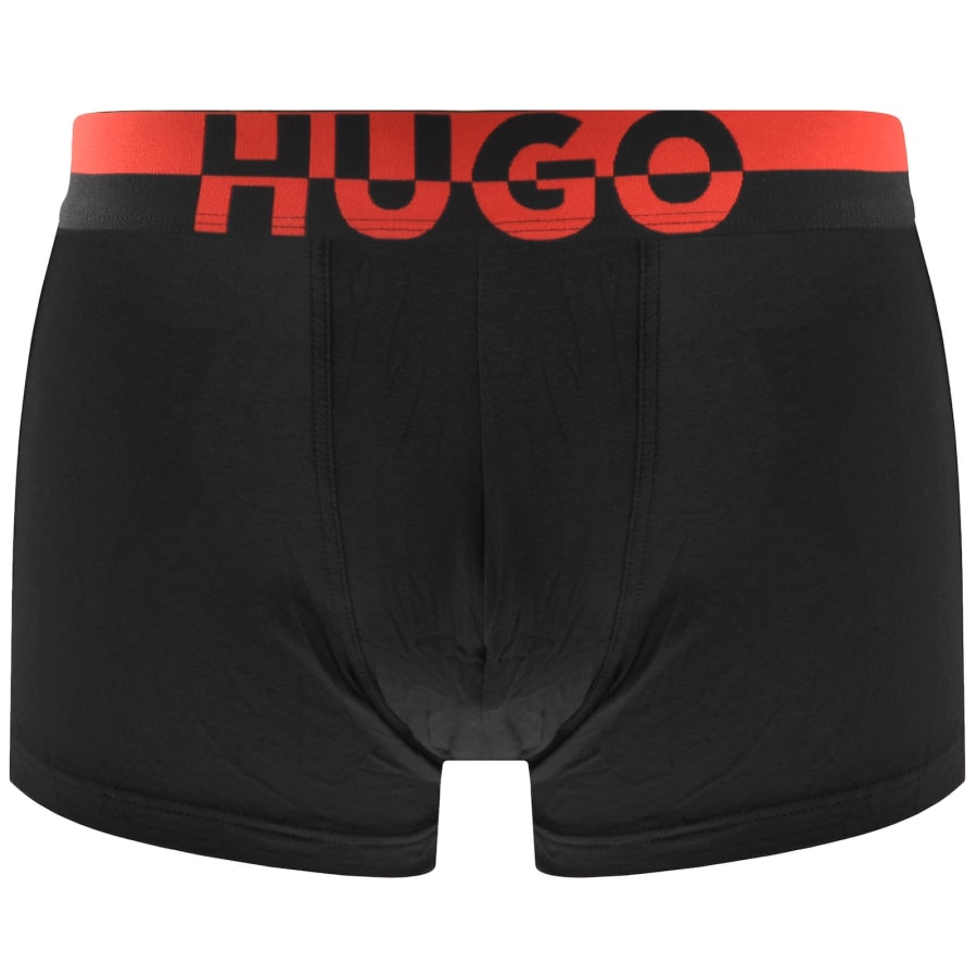 Image number 4 for HUGO 3 Pack Split Logo Trunks Black