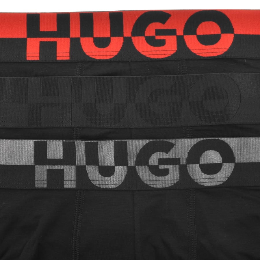 Image number 5 for HUGO 3 Pack Split Logo Trunks Black