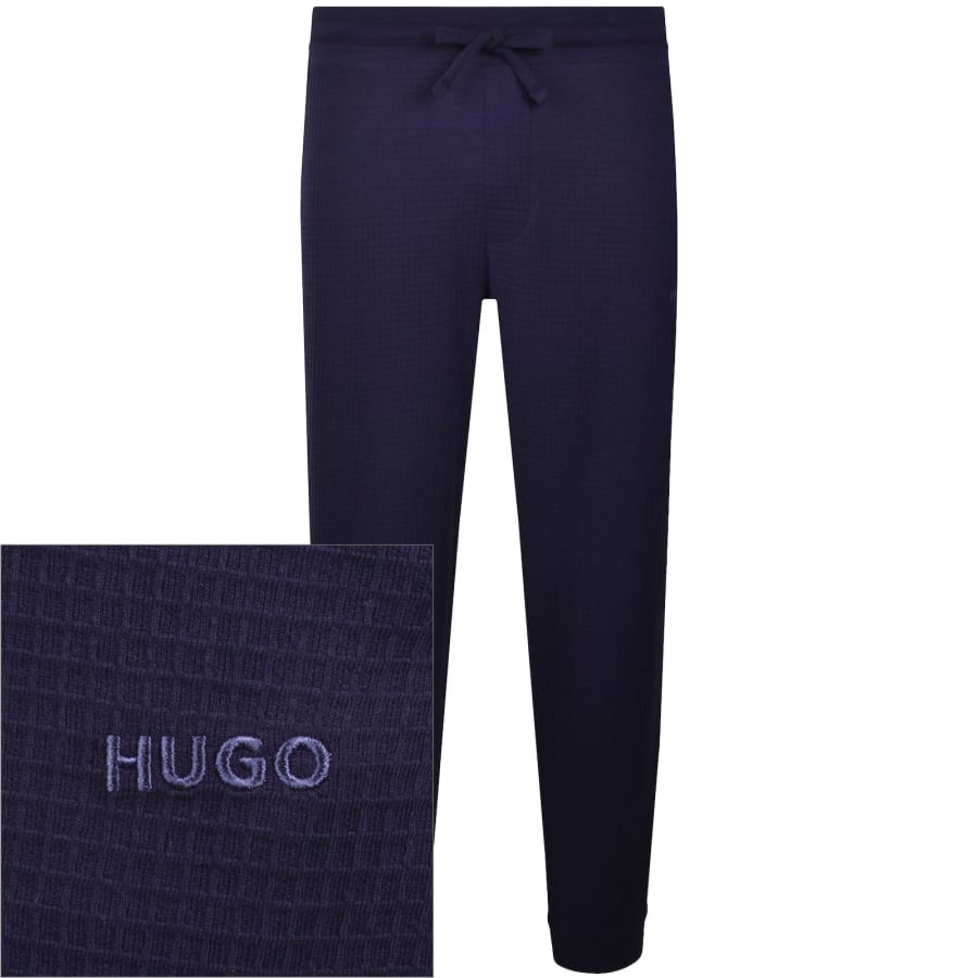 Image number 1 for HUGO Austin Waffle Joggers Navy