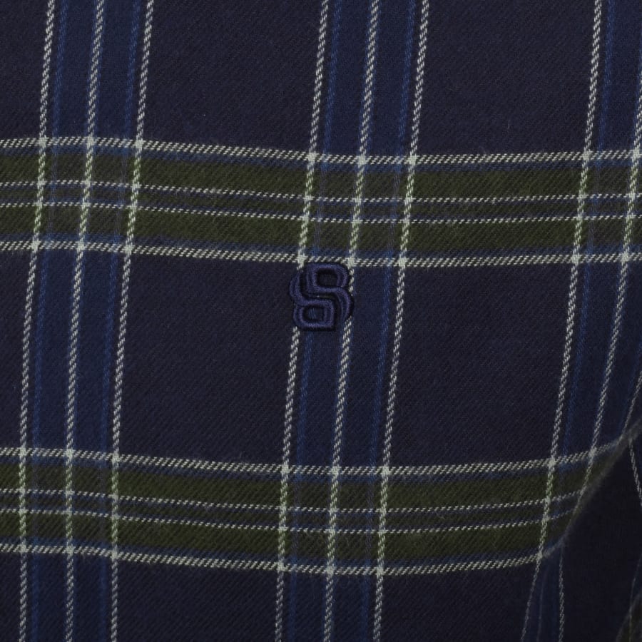 Image number 3 for BOSS Liam Check Shirt Navy Blue