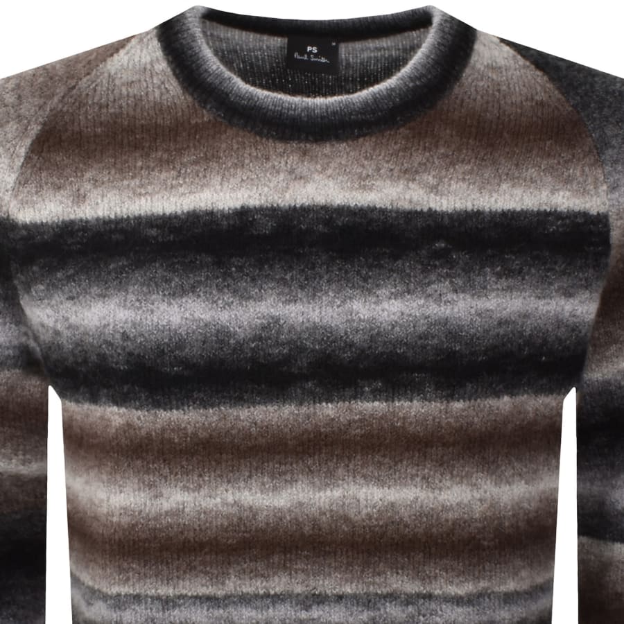 Image number 2 for Paul Smith Faded Stripe Jumper Black