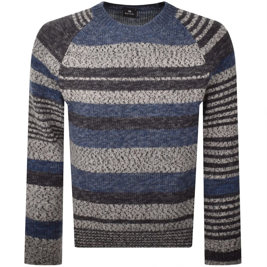 Image number 1 for Paul Smith Stripe Wool Jumper Blue