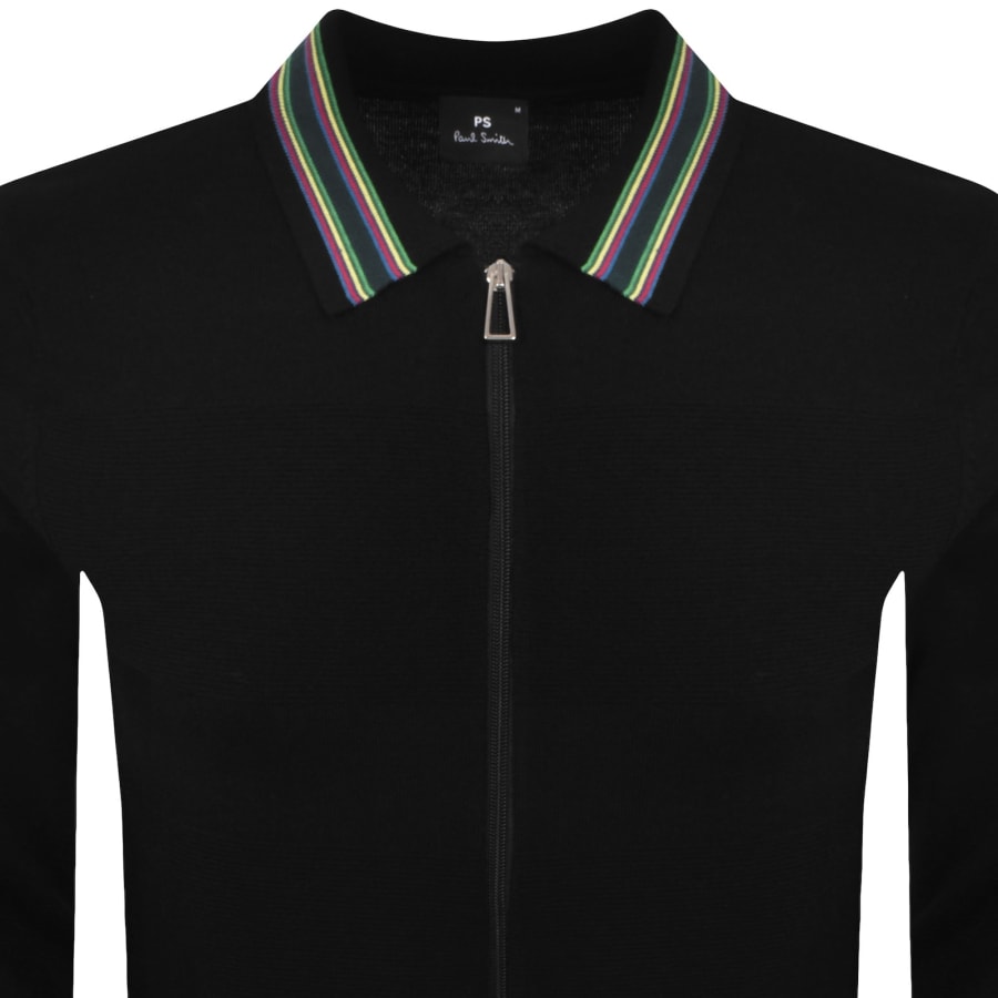 Image number 2 for Paul Smith Full Zip Knit Cardigan Black