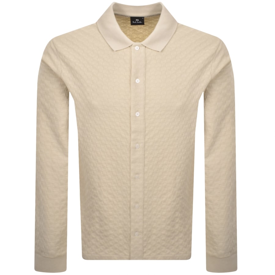 Image number 1 for Paul Smith Long Sleeved Polo Shirt Beige