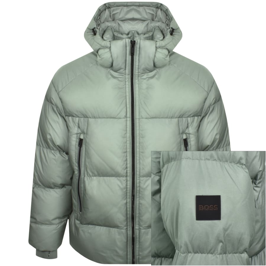 Image number 1 for BOSS Orbok Puffer Jacket Light Green