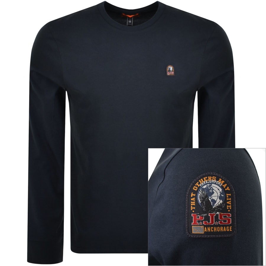 Image number 1 for Parajumpers KIP Long Sleeve T Shirt Blue Navy